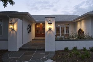 Lit up entryway to a nice, updated home